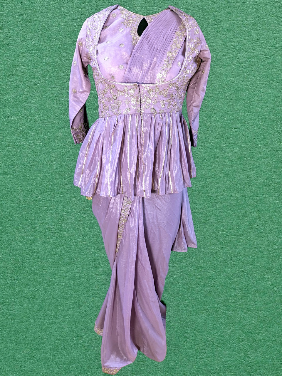 Designer Silver Marble Georgette Purple Ready To Wear Saree