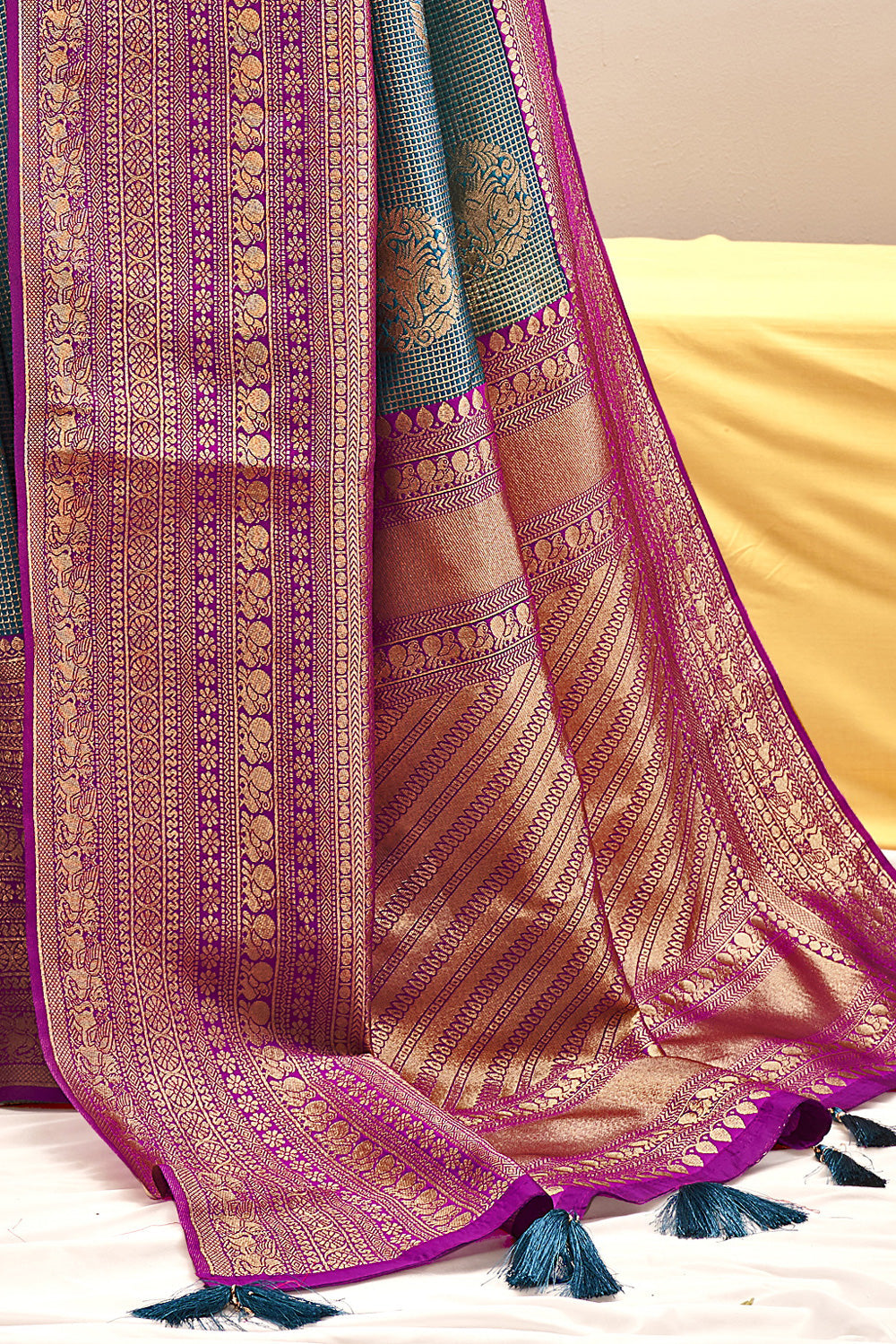 Blue Zari Woven Banarasi Silk Saree