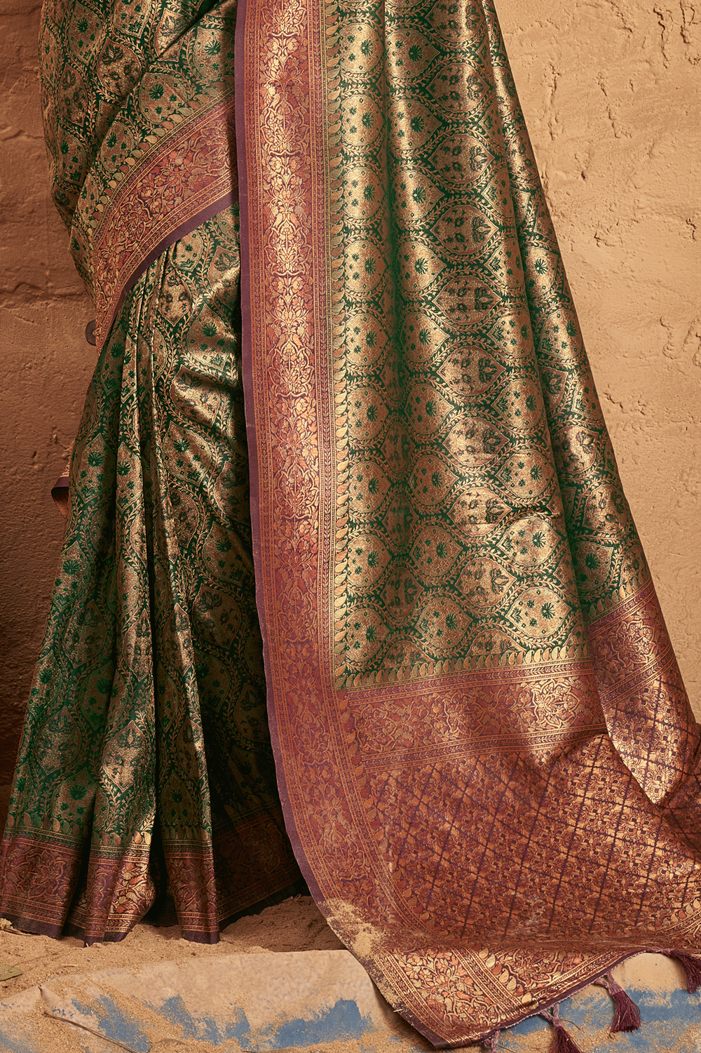 Phthalo Green Kanjveram Silk Saree