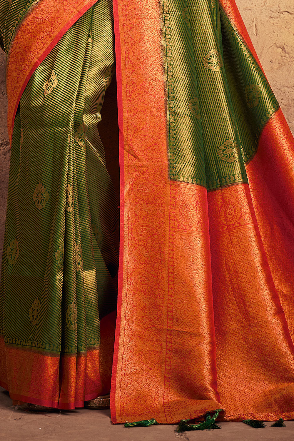 Green Soft Silk Saree By Shangrila Designer