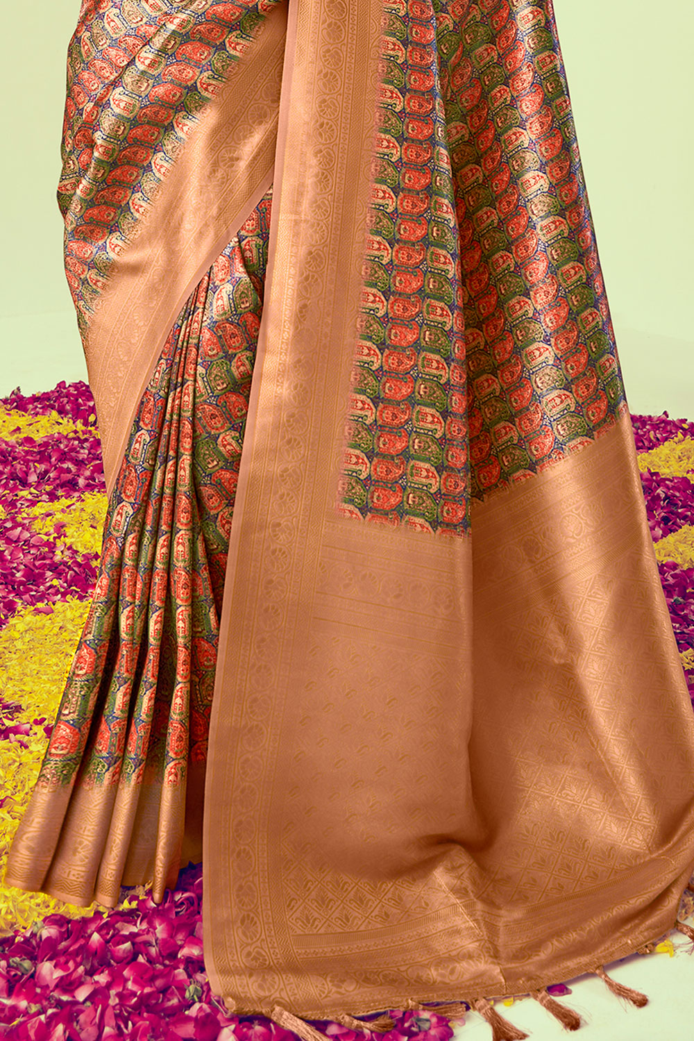 Multi Color Woven Blend Silk Saree