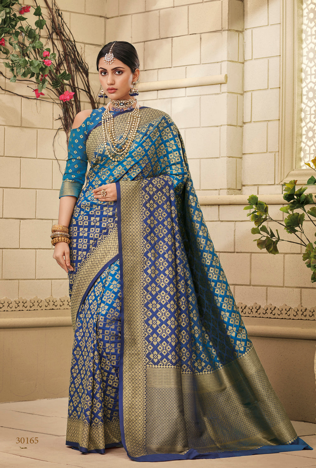Blue Banarasi Woven Silk