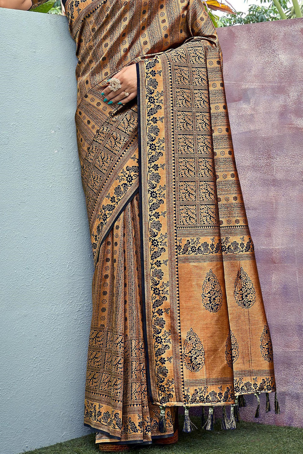 Blue Ethnic Art Woven Designer Silk Saree