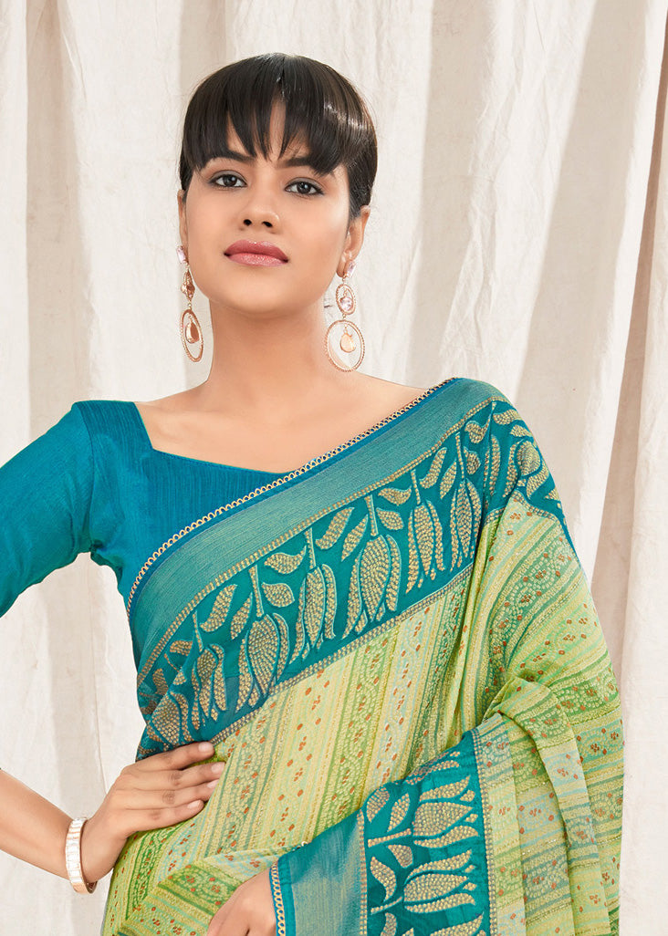 Buy online Royal Blue Embellished Marble Chiffon Saree With Blouse from  ethnic wear for Women by Milonee for ₹2998 at 0% off | 2024 Limeroad.com