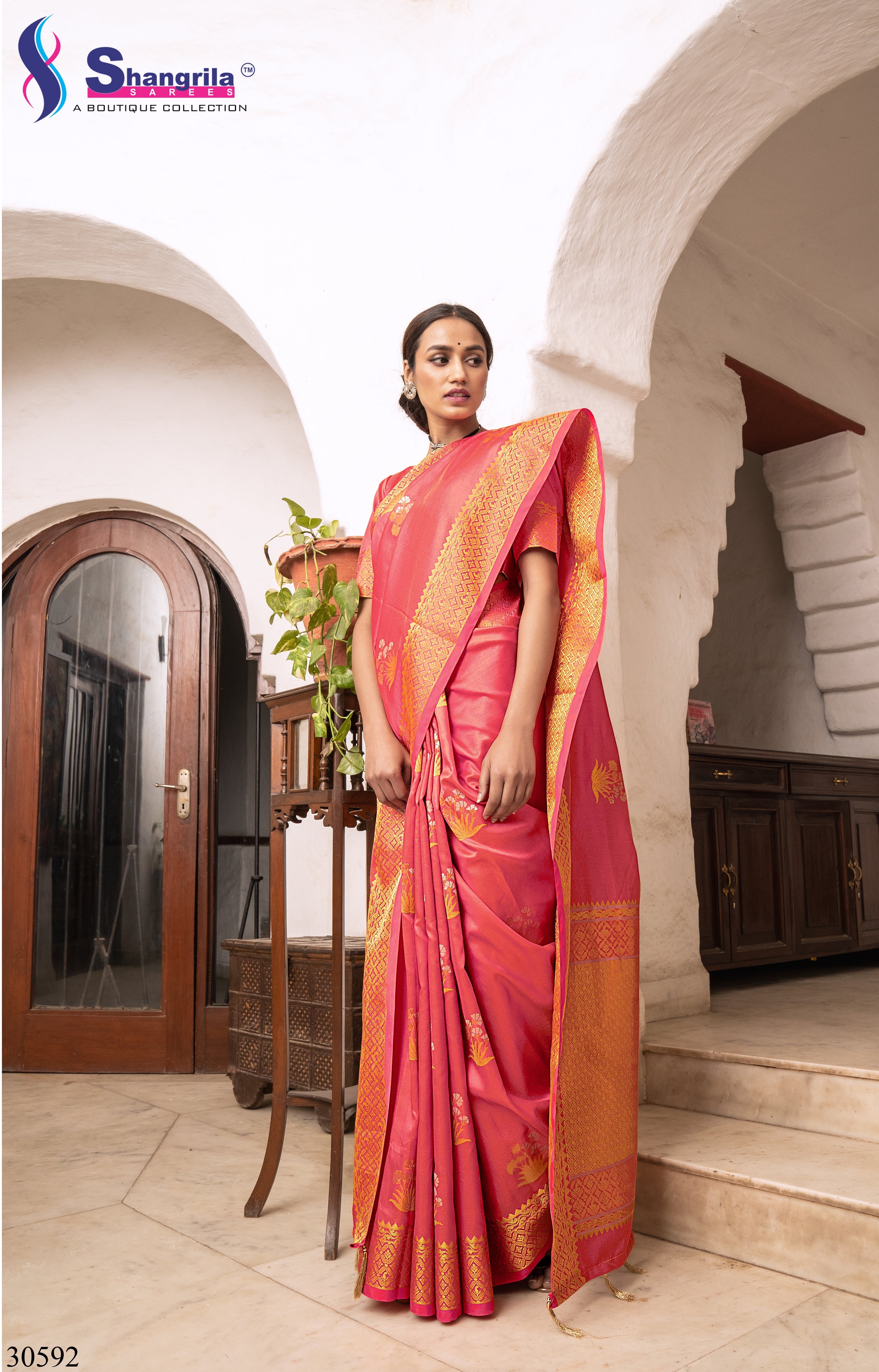 Fine Pink Woven Banarasi Silk Saree