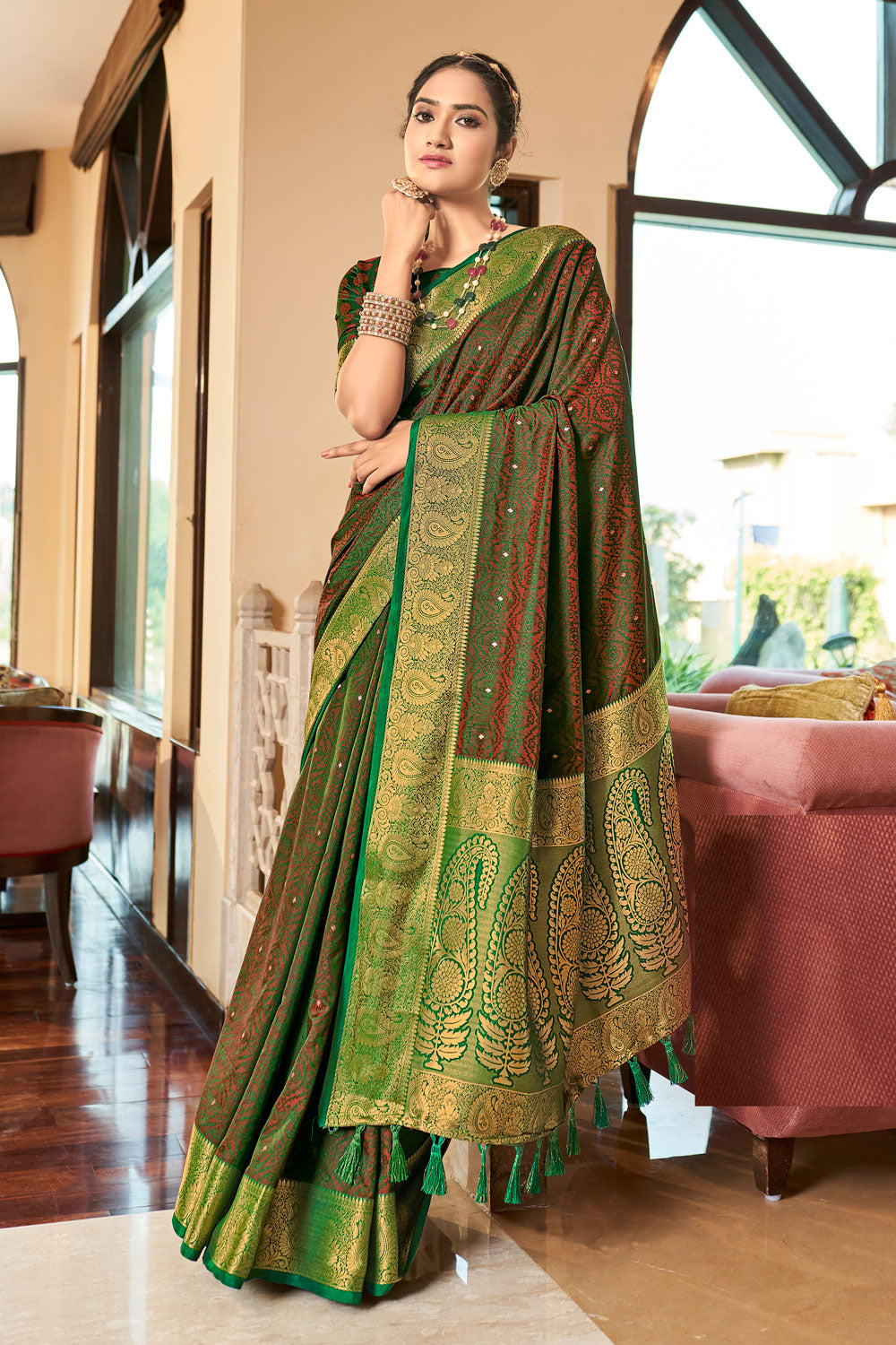 Multi Colour Vasundhara Pattu Saree and Multi Colour Vasundhara Pattu Sari  Online Shopping