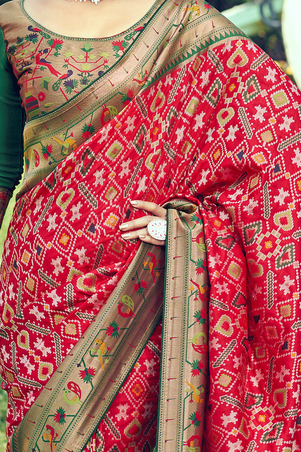 Imperial Red Woven Patola Saree