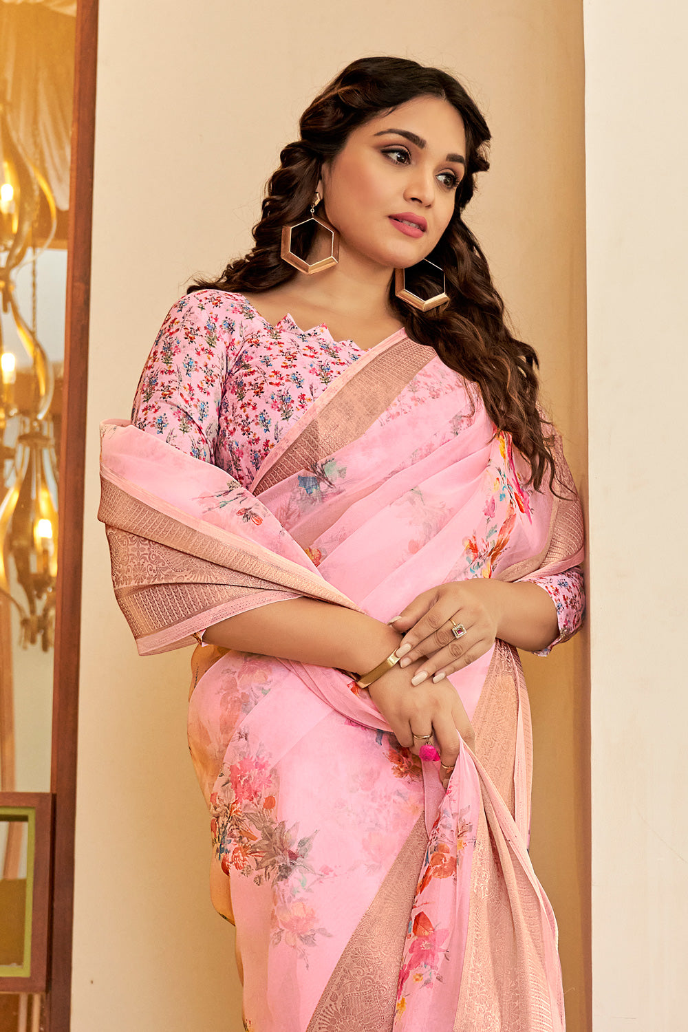 Amelia Floral Drape Sari Set | Chamee and Palak – KYNAH
