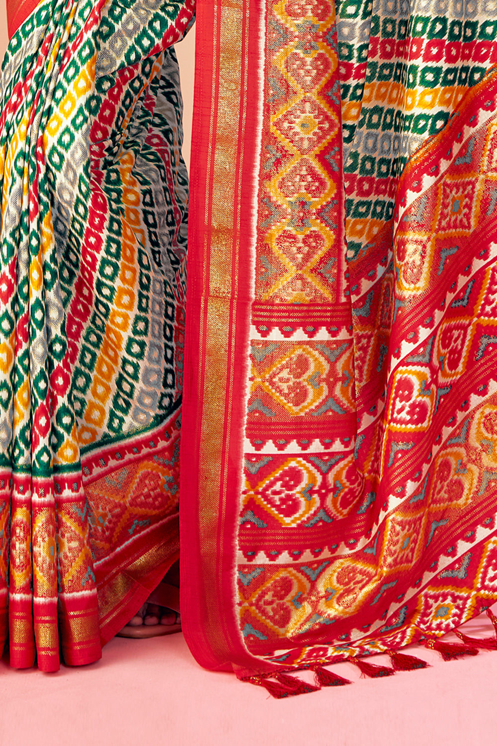 Multi Color Patola Printed Silk Saree