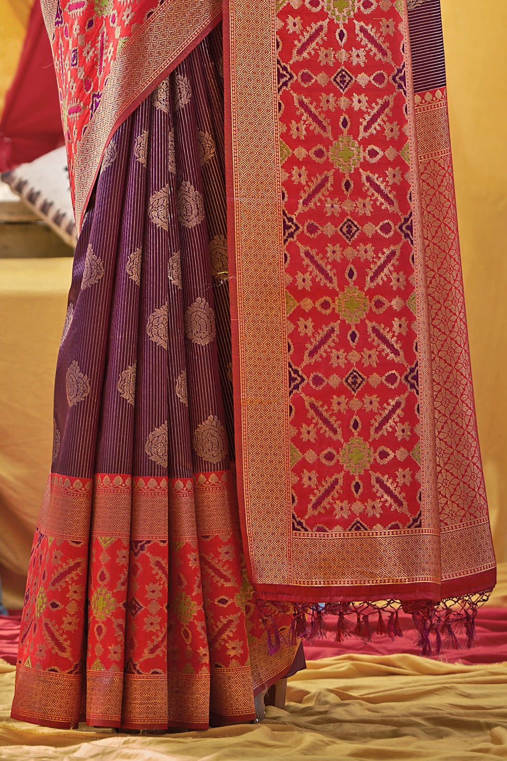 Purple Banarasi Silk Saree