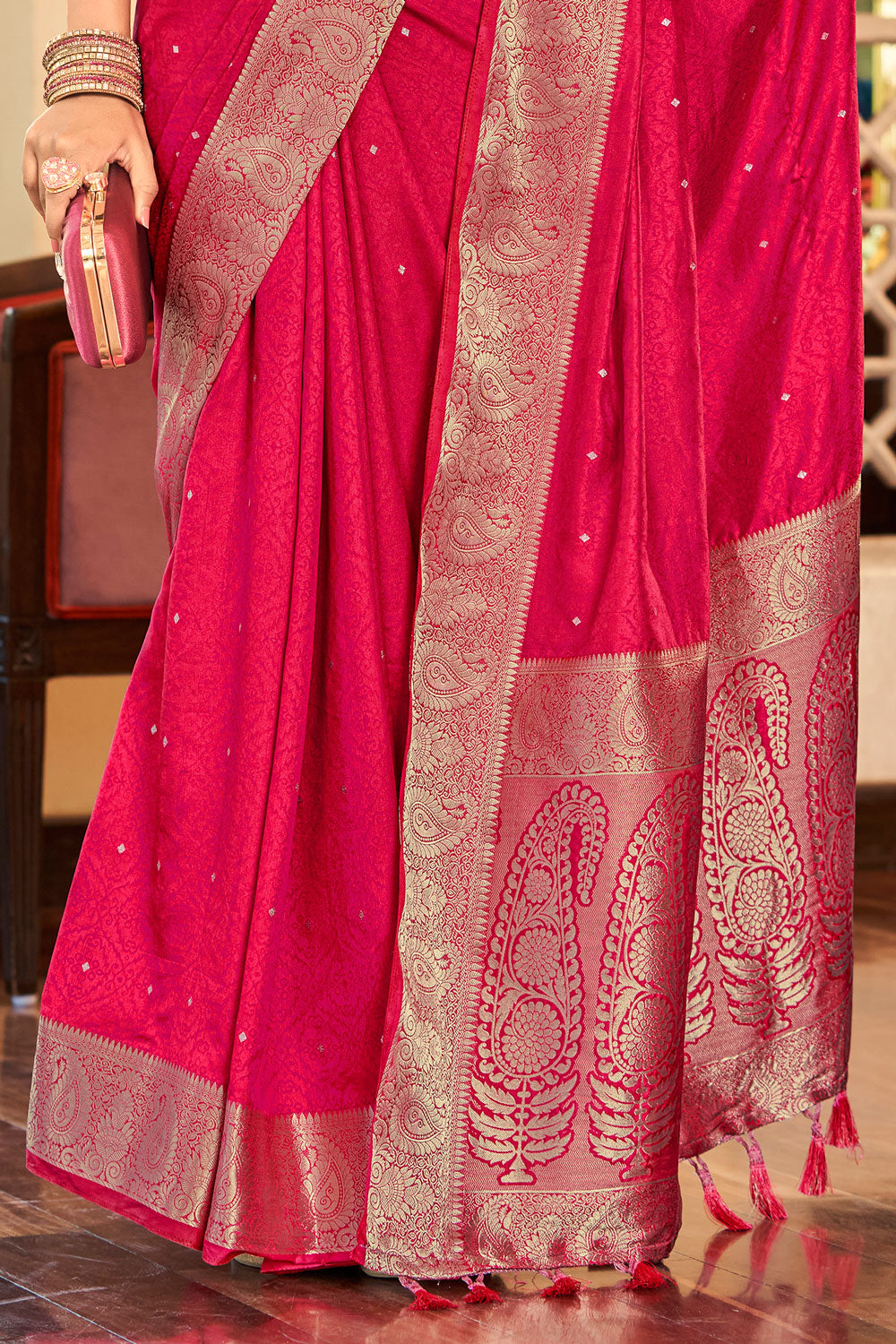 Pink Dual Tone Silk Saree