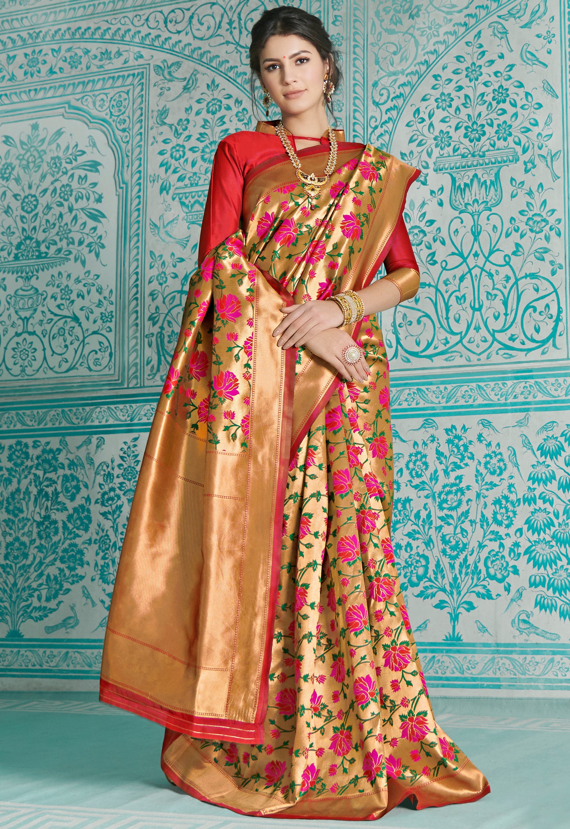 Rich Pallu Zari Woven Work maharastra Special Paithani Silk Saree Exclusive By Shangrila Designer