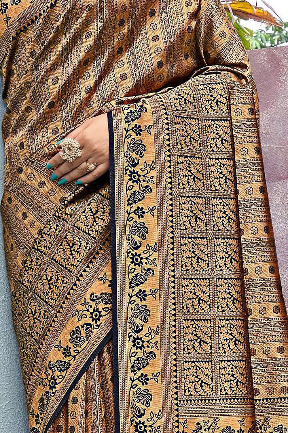 Blue Ethnic Art Woven Designer Silk Saree
