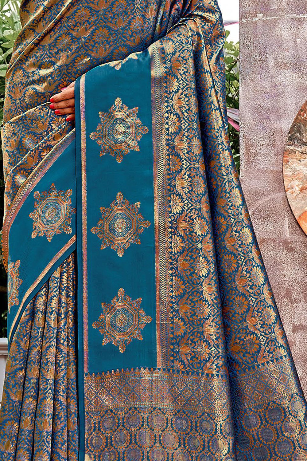 Blue Woven Designer Art Silk Saree
